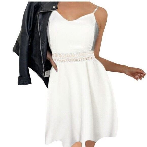 Summer Mini Dress Flowy  Wedding Casual Party Dress Womens Large - Picture 6 of 15